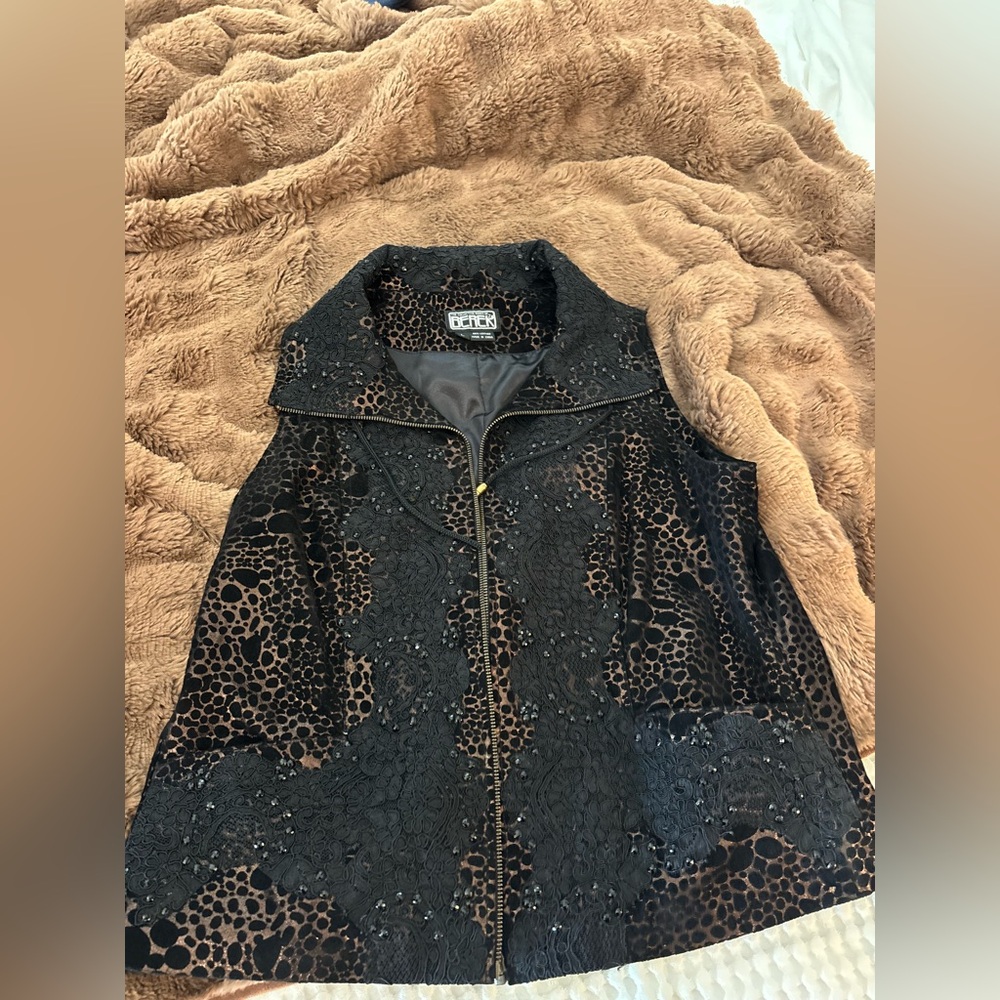 Berek Lace and Animal Print Vest